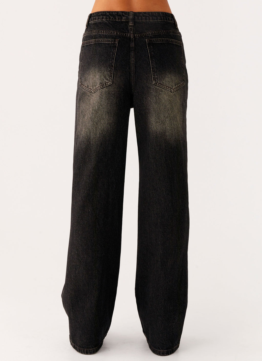 Back Again Straight Leg Denim Jeans - Acid Charcoal