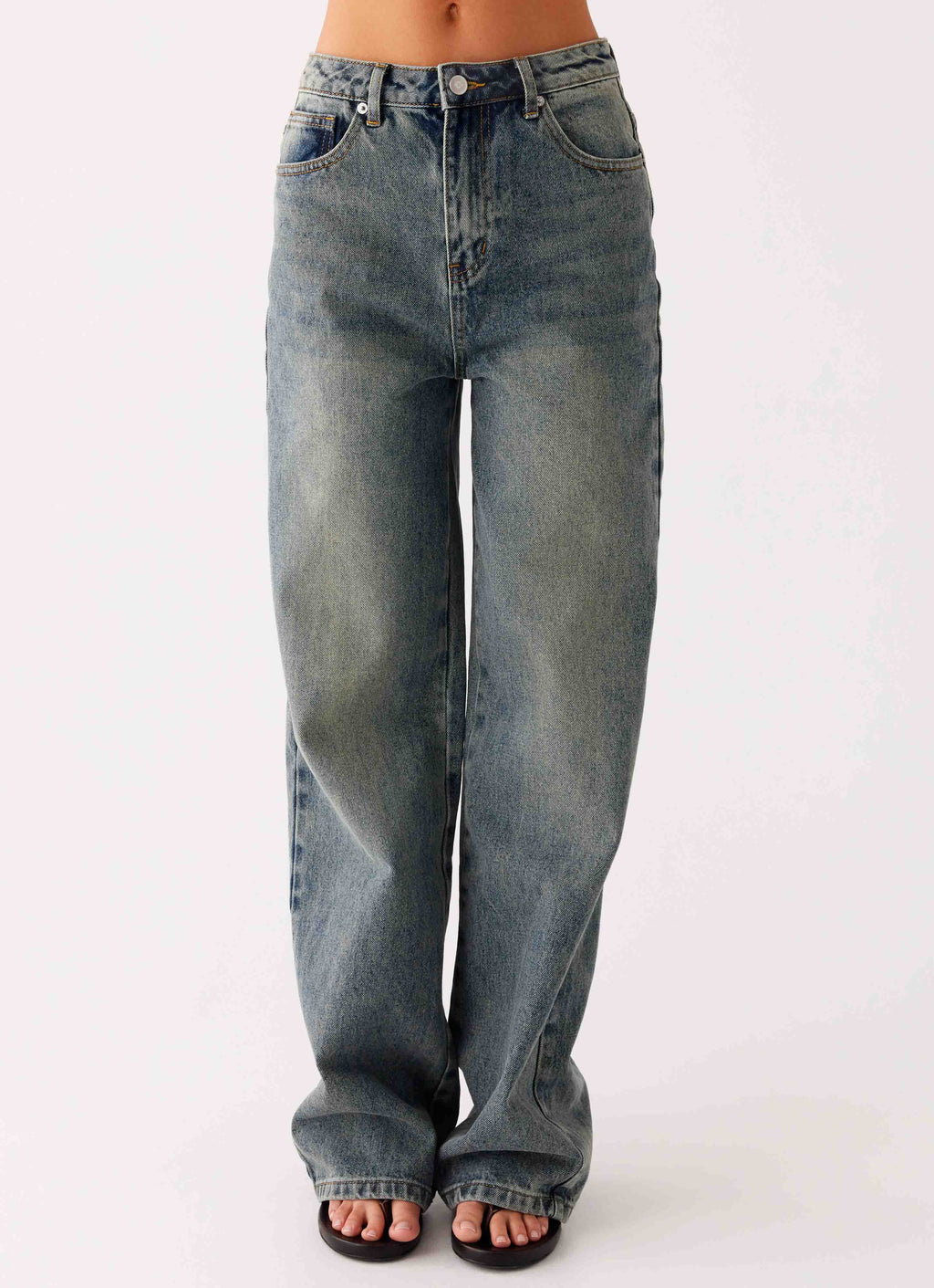 Back Again Straight Leg Denim Jeans - Dirty Wash