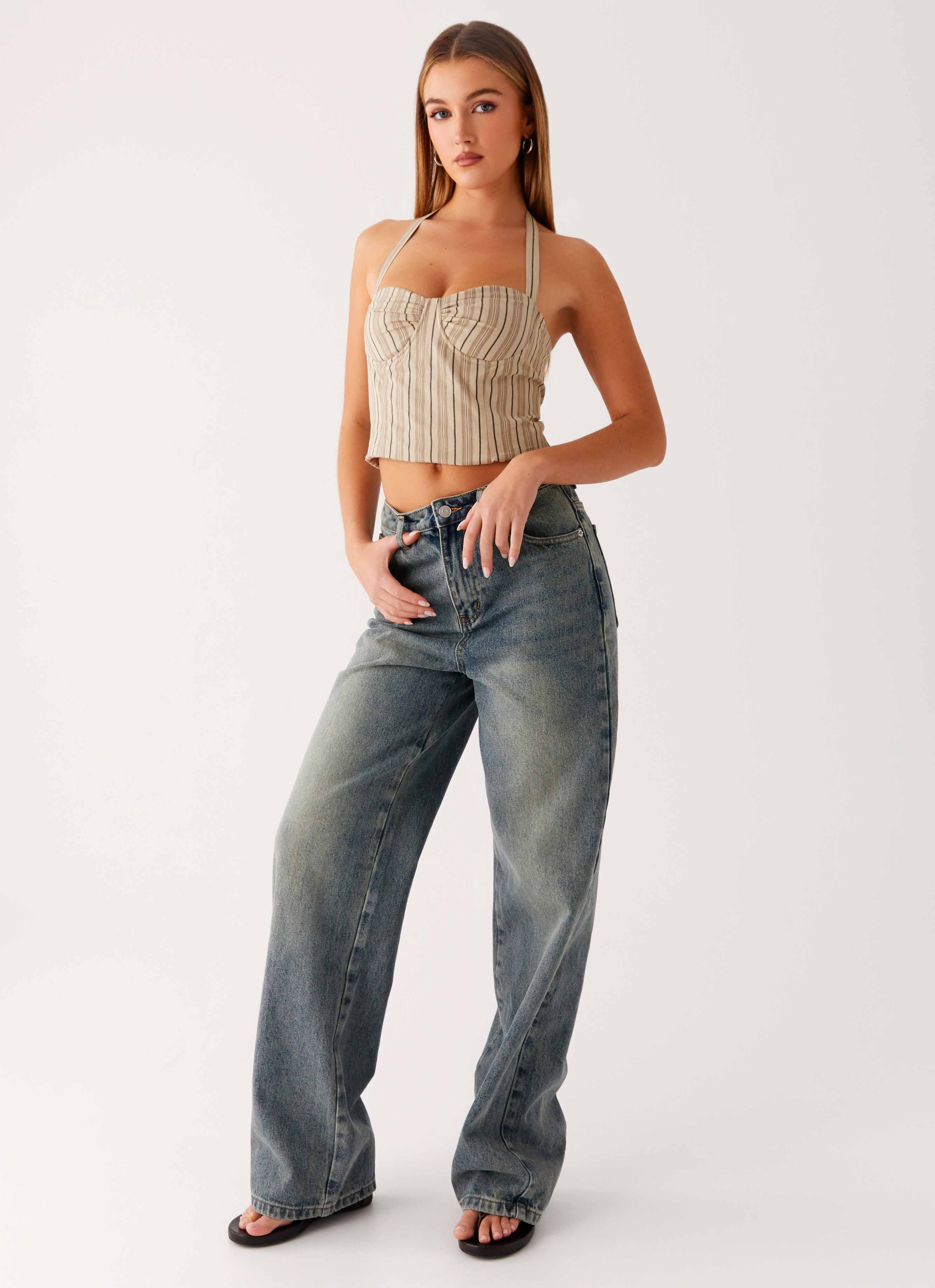 Back Again Straight Leg Denim Jeans - Dirty Wash