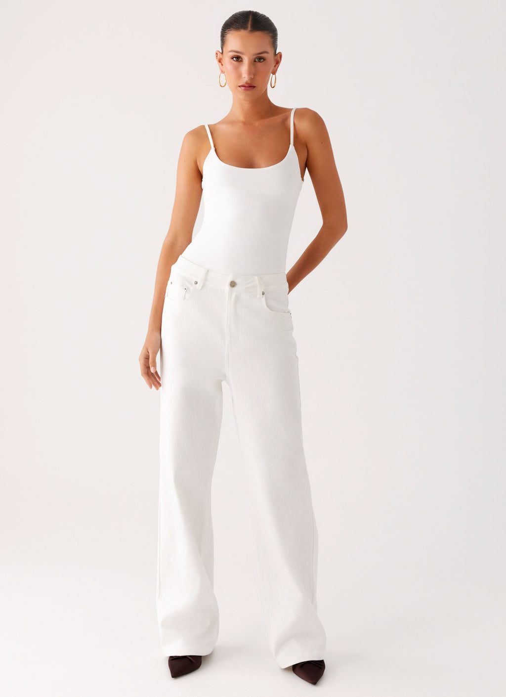 Back Again Straight Leg Denim Jeans - White