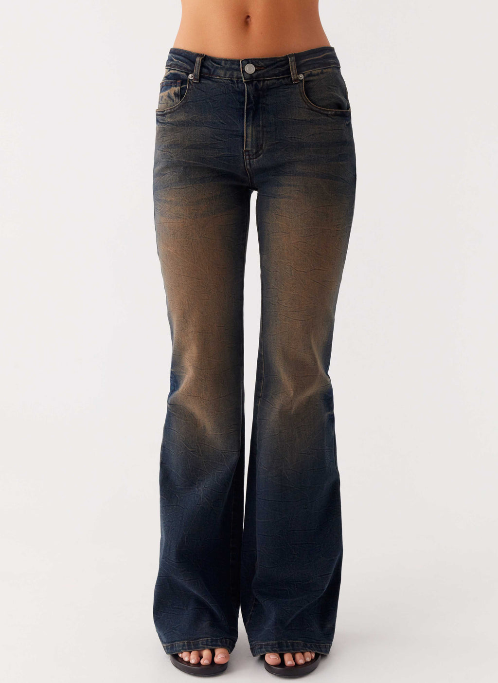Oregon Flared Jeans - Dirty Black Wash