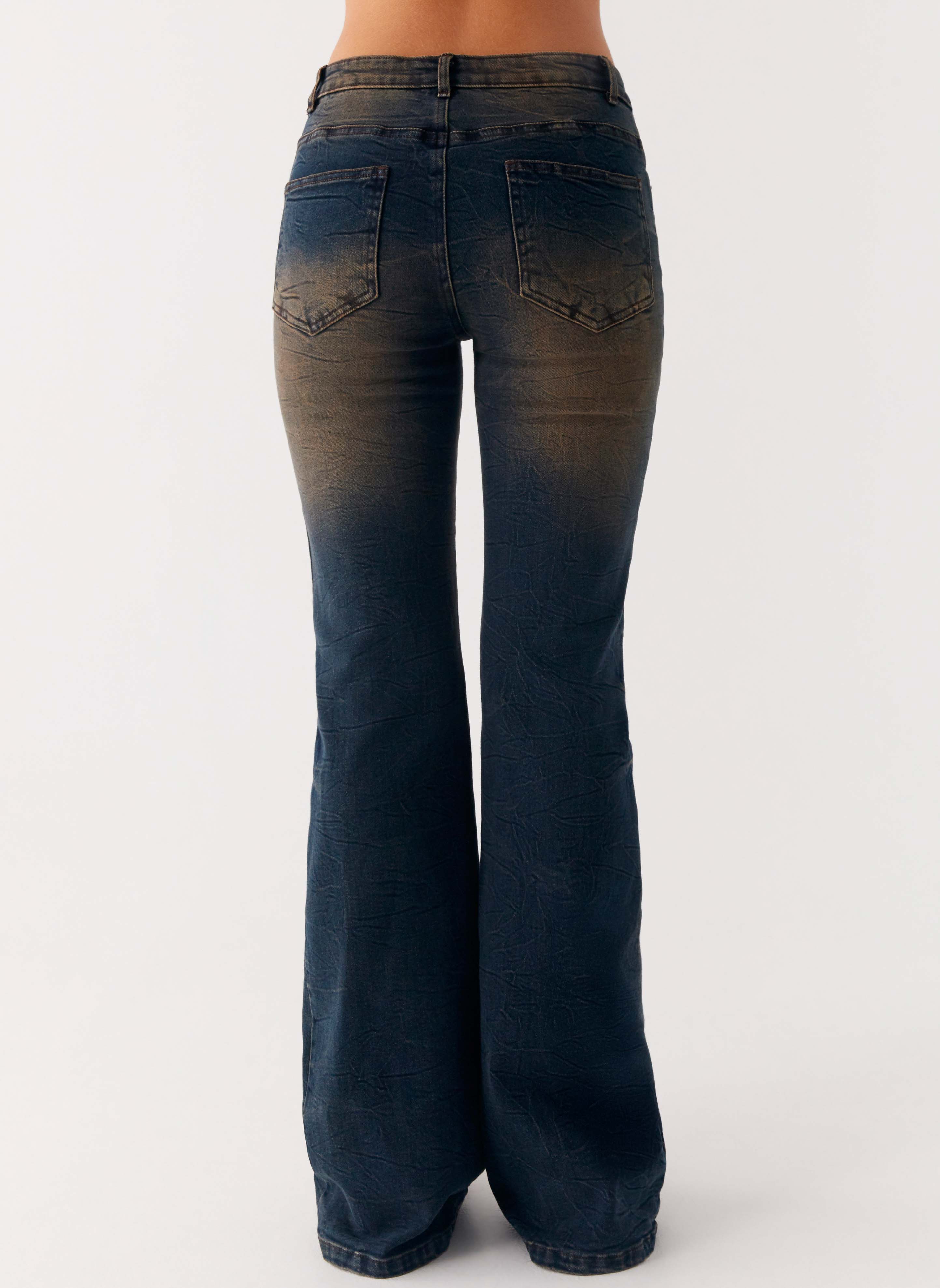 Oregon Flared Jeans - Dirty Black Wash